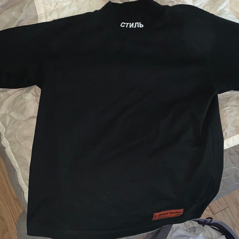 HERON PRESTON Black Logo T-Shirt